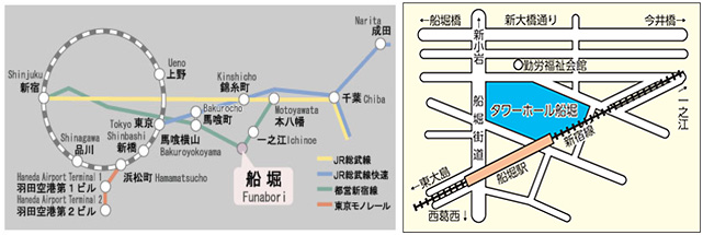 タワーホール船堀へ空港からパスをご利用の場合